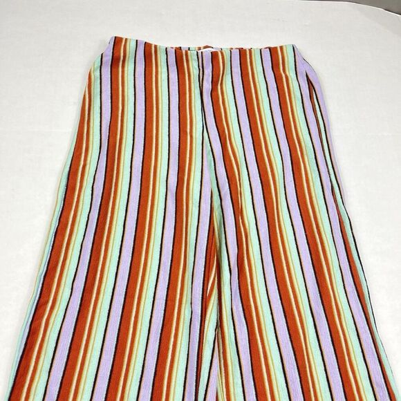 Urban Outfitters Pants Rainbow Stripe Wide Leg Lounge High Waist Festival Small - Picture 3 of 12